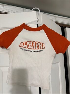 Alpha Phi Tee- White & Orange